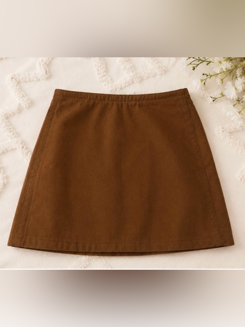 Classic Brown Suede Mini Skirt